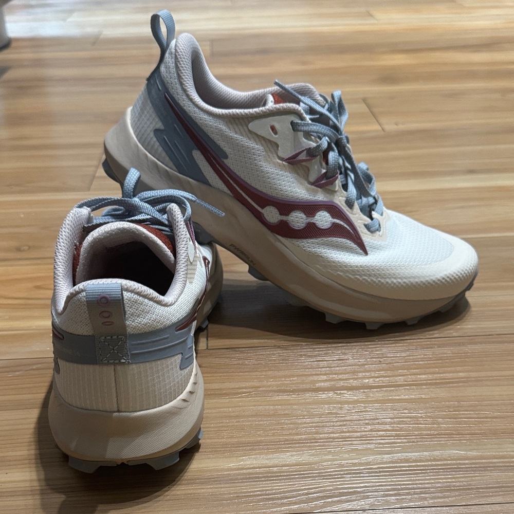 Saucony Cream and Pink Trail Shoes